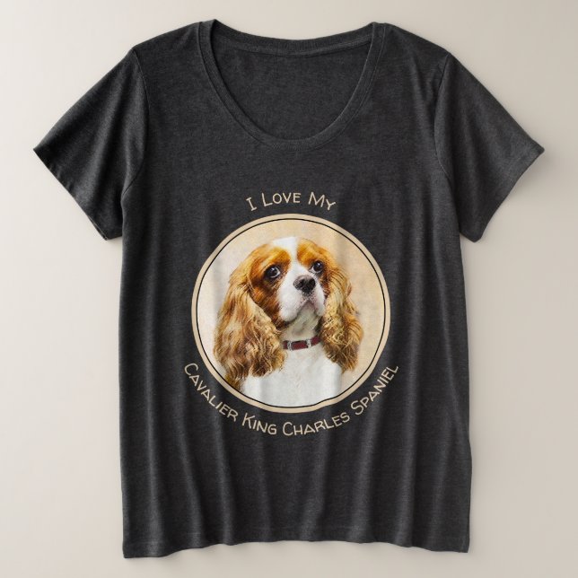 Camiseta Plus Size Cavalier King Charles Spaniel Original (Frente do Design)