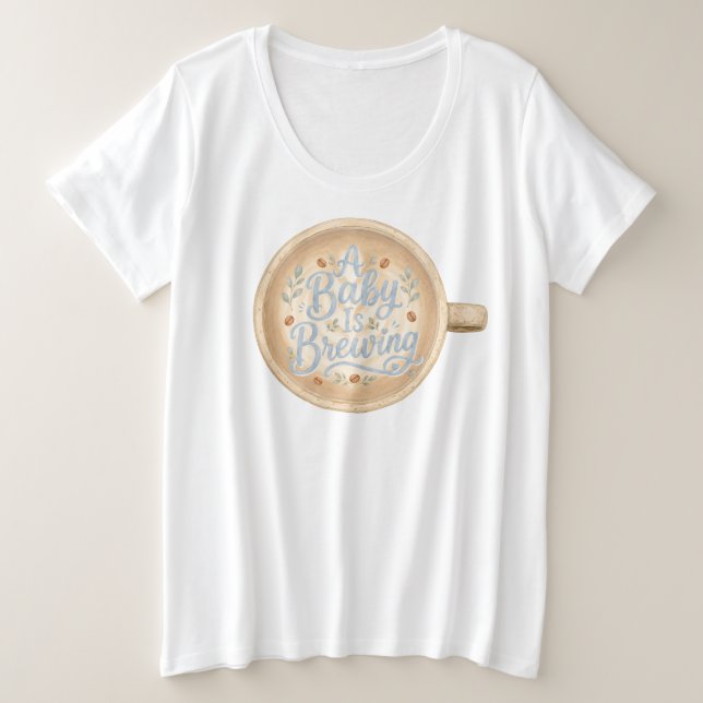 Camiseta Plus Size Chá de Bebê: Bebê Está Sendo Preparado (Frente do Design)