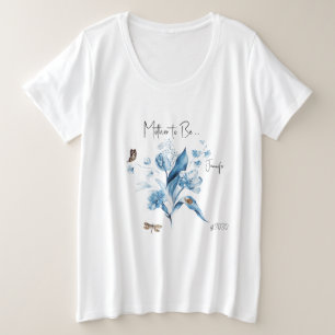 Camiseta Plus Size Chá de Bebê Menino para a Futura Mamãe Azul