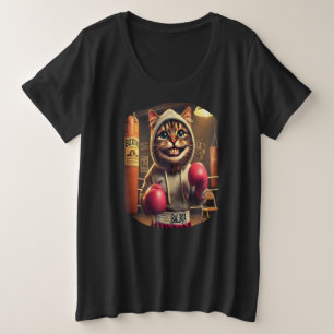 Camiseta Plus Size "Champ Boxing? - Gato com cravo-da-índia