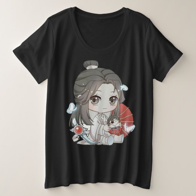 Camiseta Plus Size Chibi Xie Lian Tgcf (Frente do Design)