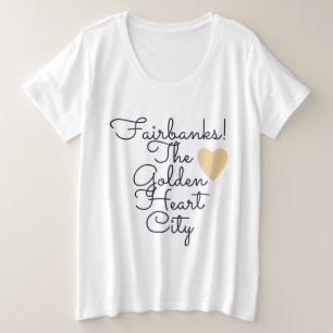Camiseta Plus Size Cidade Coração Dourado de Fairbanks