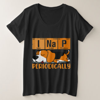 Camiseta Plus Size Ciência I Nap Mesa Periódica Meh Beagle Dog