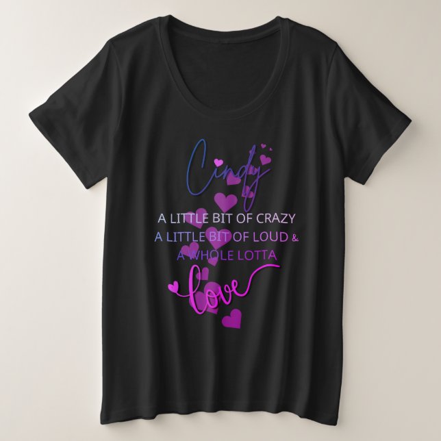 Camiseta Plus Size Cindy Lotta Love (Frente do Design)