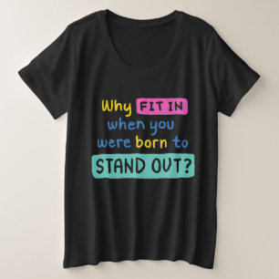 Camiseta Plus Size Citação colorida