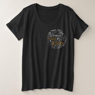 Camiseta Plus Size Citação cristã ainda preocupada