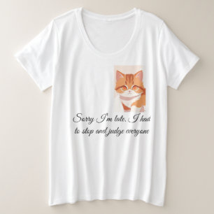 Camiseta Plus Size Citação de Humor de Foto Frente Verso Coração Dupl
