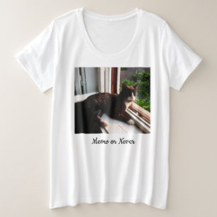 Camiseta Plus Size Citação e Gatos Foto Engraçada Coração Pata Frente