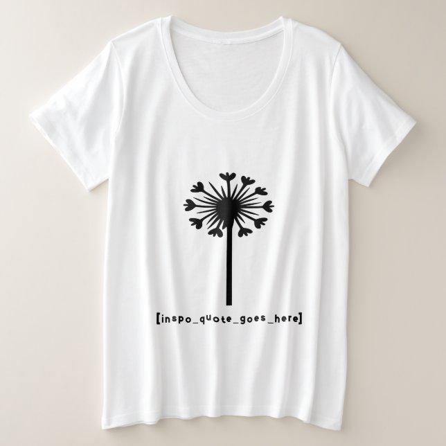 Camiseta Plus Size Citação Inspiradora Aqui (Frente do Design)