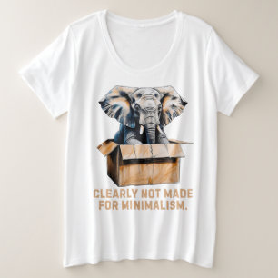 Camiseta Plus Size Claramente Não Feito para Minimalismo - Elefante E