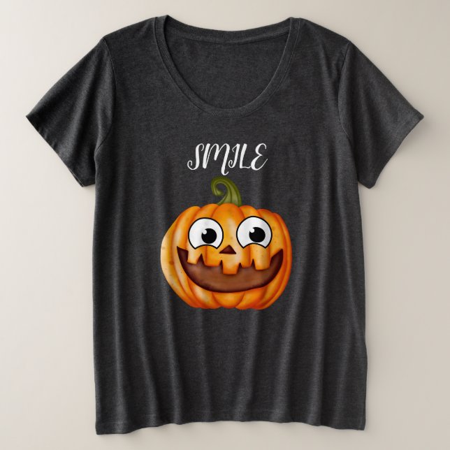 Camiseta Plus Size classic rustic retro Happy pumpkin (Frente do Design)