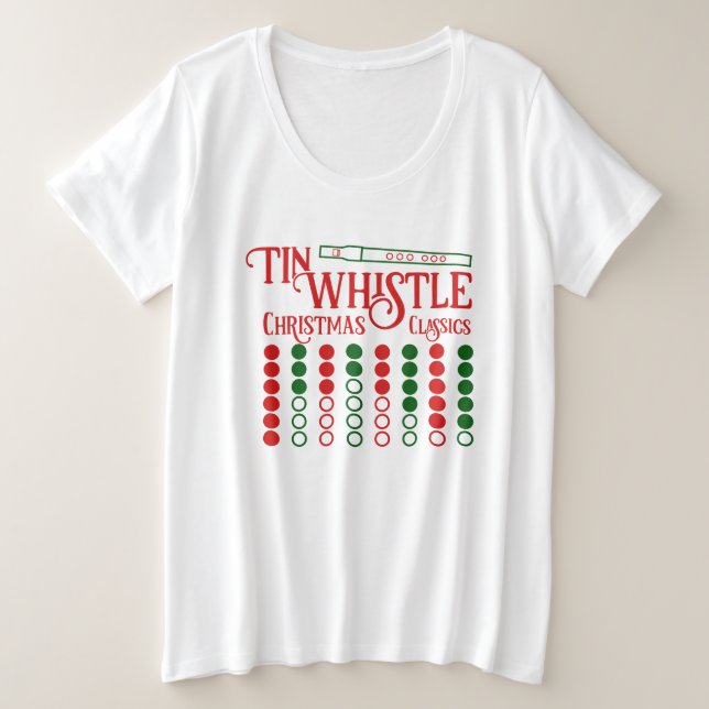 Camiseta Plus Size Clássicos de Natal de Assobio PERSONALIZÁVEIS (Frente do Design)