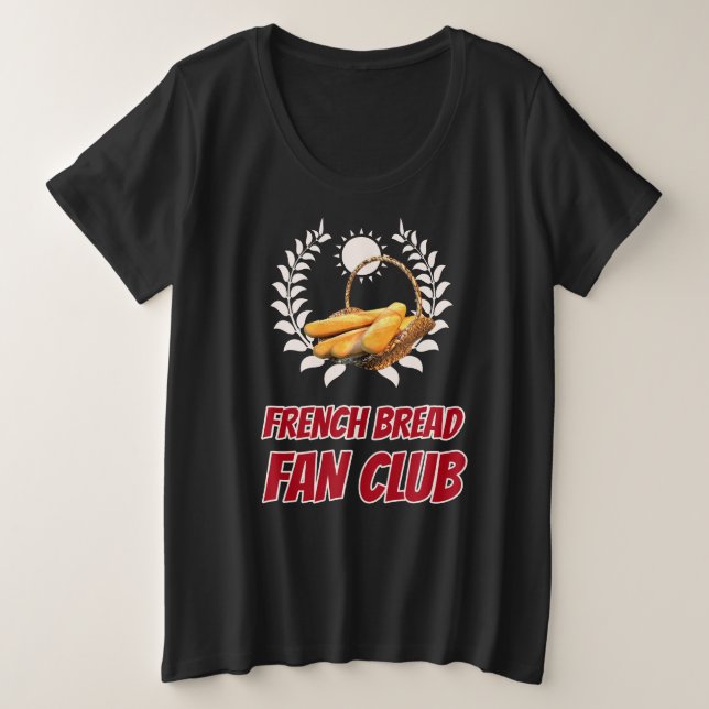 Camiseta Plus Size Clube de Fãs de Pão Francês Design (Frente do Design)