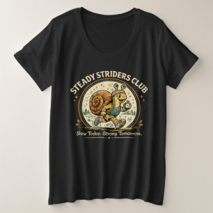 Camiseta Plus Size Clube Steady Striders Caracol Runner Engraçado Vin