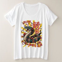 Camiseta Plus Size Cobra de madeira verde - Ano Novo Chinês