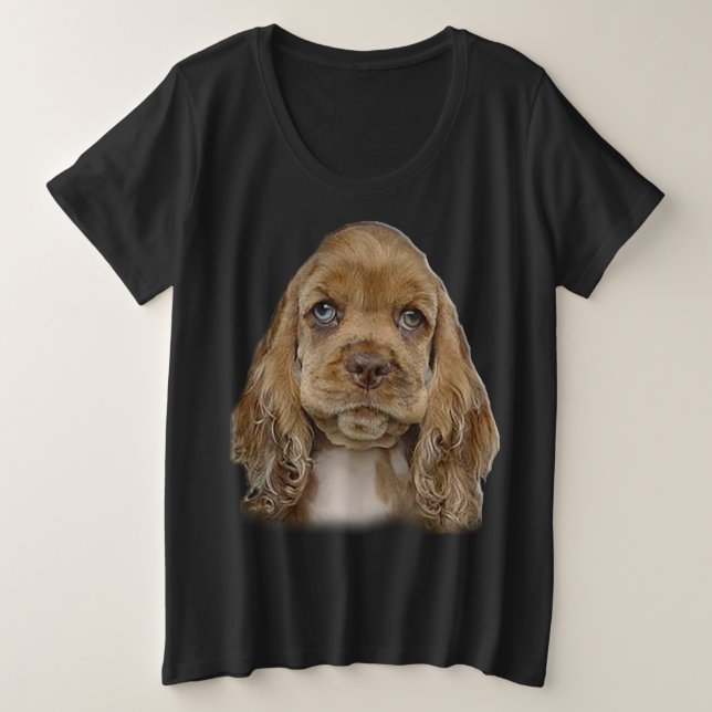 Camiseta Plus Size Cocker Spaniel  (Frente do Design)