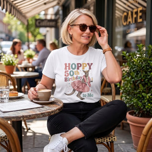 Camiseta Plus Size Coelho Saltitante de 50 Anos de Idade