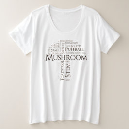 Camiseta Plus Size Cogumelo da palavra mais a camisola de alças do