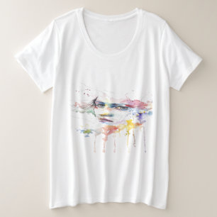 Camiseta Plus Size Colorida pingando tinta T-Shirt