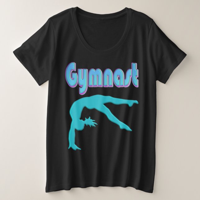 Camiseta Plus Size Coluna do Gymnast Back Handspring Passo Para Fora  (Frente do Design)