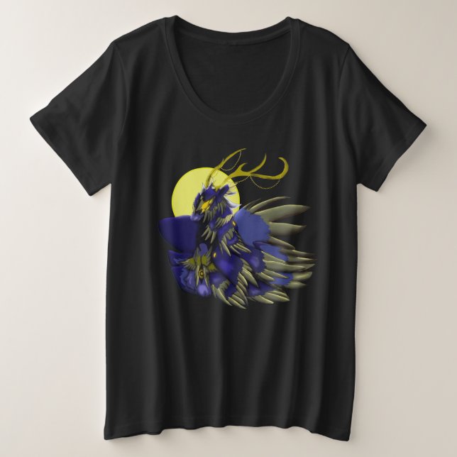 Camiseta Plus Size Comet Dark Fantasy Reindeer Plus Tee (Frente do Design)