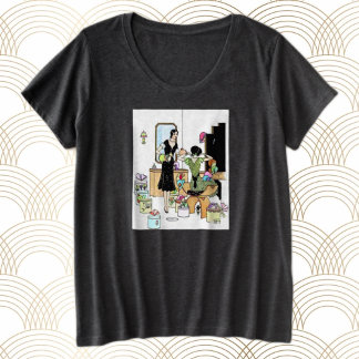 Camiseta Plus Size Comprando chapéus