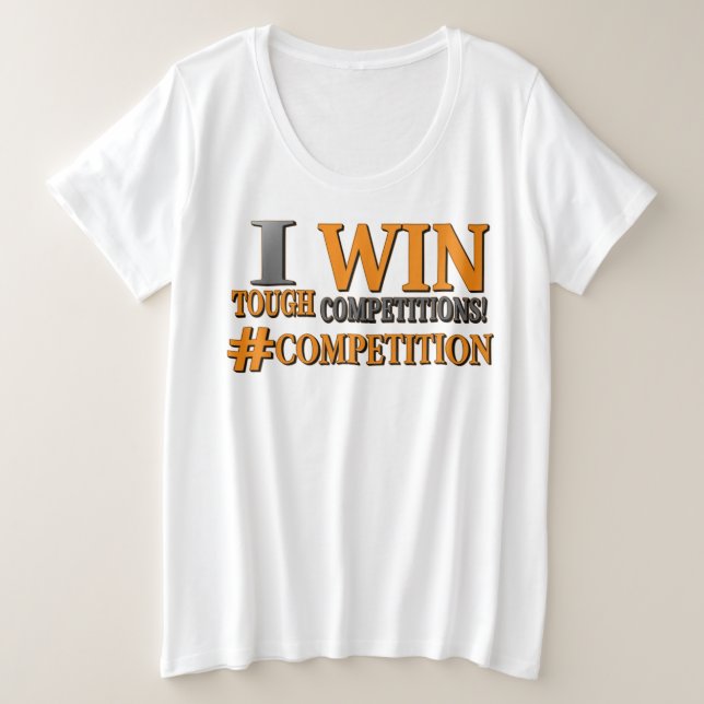 Camiseta Plus Size "CONCORRÊNCIAS DIFÍCEIS" Design. Comprar Agora (Frente do Design)