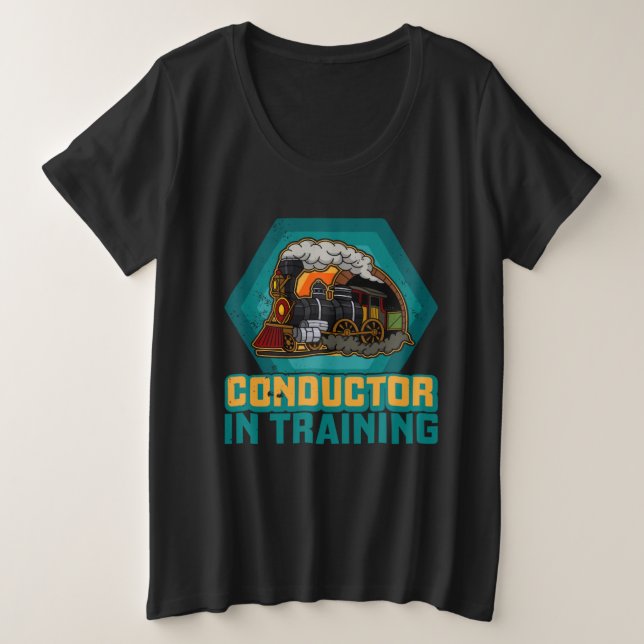 Camiseta Plus Size Conductor railroad Model station Railway worker  7 (Frente do Design)