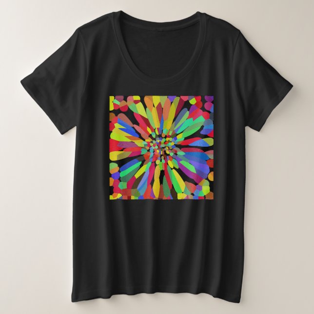 Camiseta Plus Size Confetti Flower (Frente do Design)
