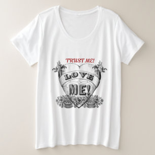 Camiseta Plus Size confie em mim! Oferta de casal simples