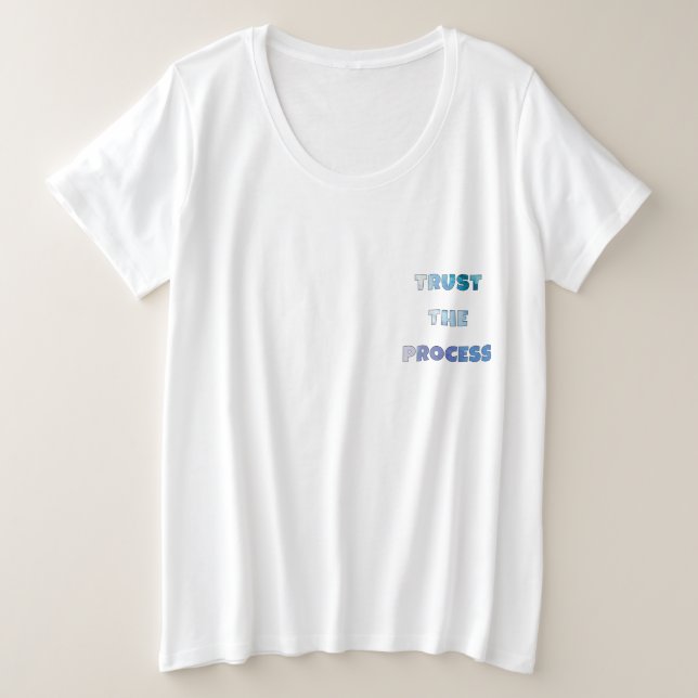 Camiseta Plus Size Confie no Processo – Mentalidade de Crescimento  (Frente do Design)