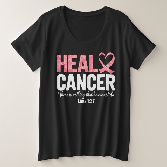 Camiseta Plus Size Consciência do Cancer da Mama (Frente do Design)