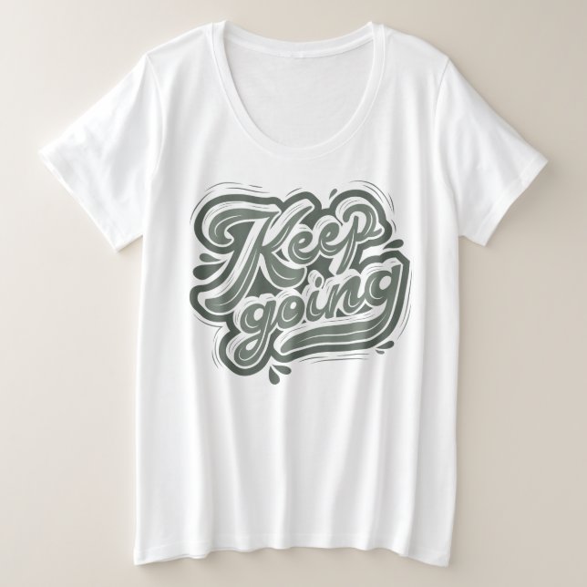 Camiseta Plus Size Continua a ser verde com a tendência moderna branc (Frente do Design)