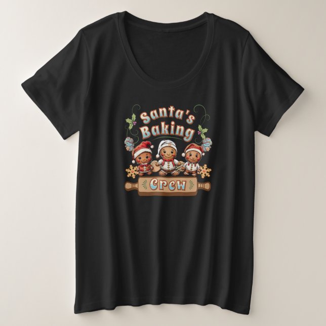 Camiseta Plus Size Cookies de Natal para papais noeis (Frente do Design)