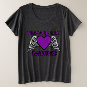 Camiseta Plus Size Coração/Asas...Fibro