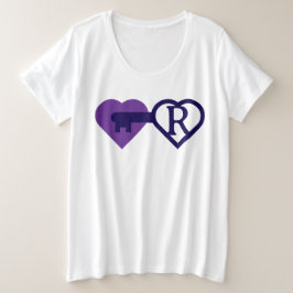 Camiseta Plus Size Coração e chave