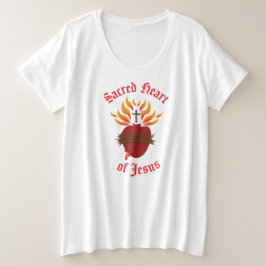 Camiseta Plus Size Coração Sagrado de Jesus