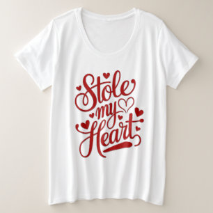 Camiseta Plus Size Corações de Coração Ligadas