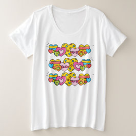 Camiseta Plus Size Corações de São Valentim
