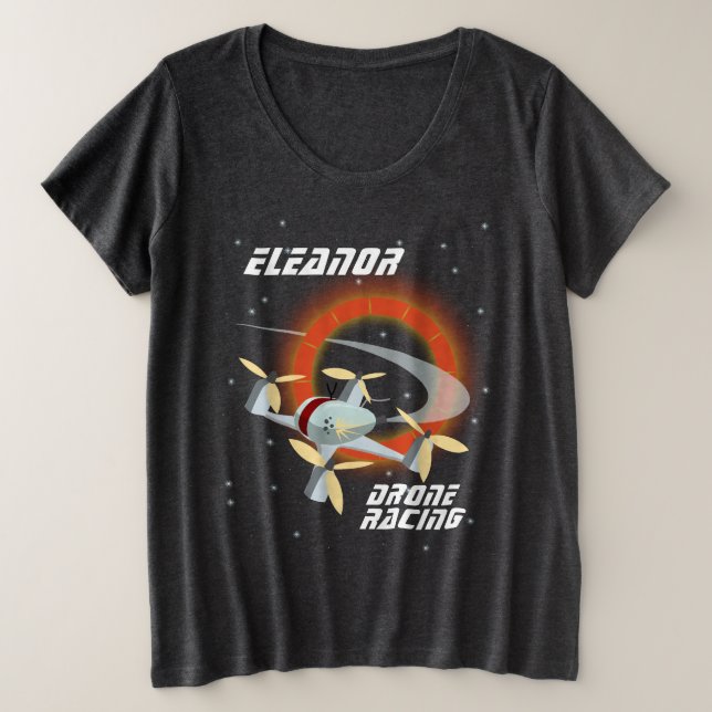 Camiseta Plus Size Corrida de Drone (Frente do Design)