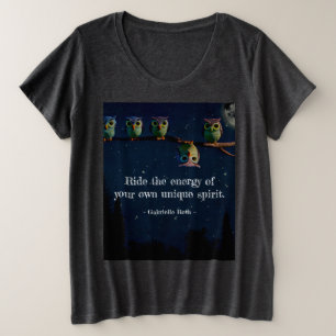 Camiseta Plus Size Coruja Diferente da Colagem de Cotação Única