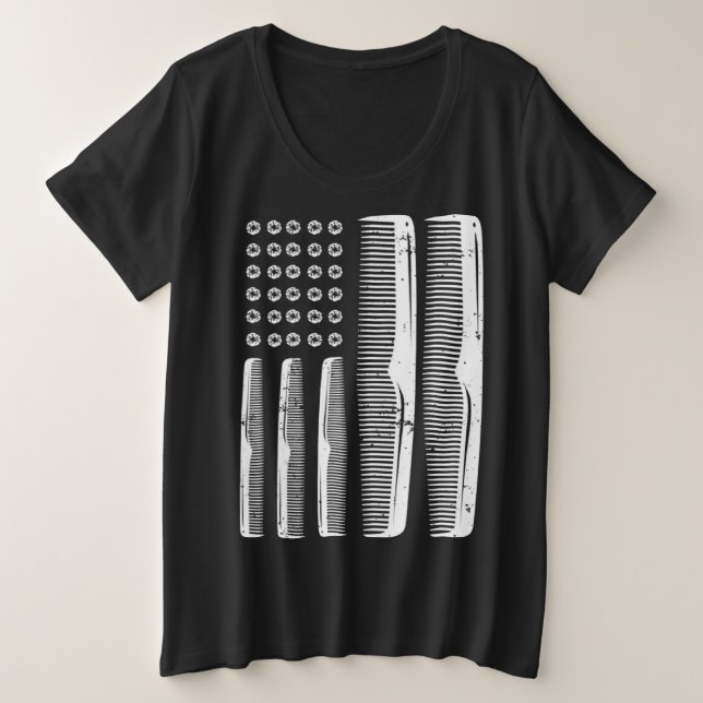 Camiseta Plus Size Cosmetologist Scary Hairstylist & Hairdresser (Frente do Design)