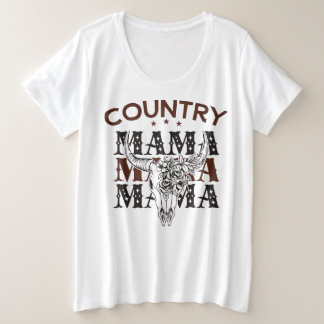 Camiseta Plus Size Country Mama Western Mãe