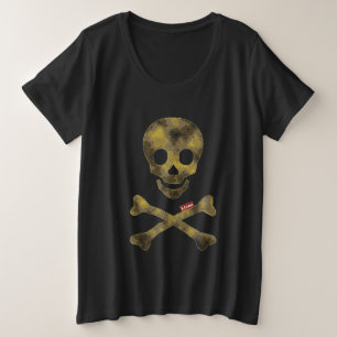 Camiseta Plus Size Crânio com padrão de camuflagem