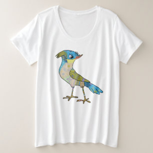 Camiseta Plus Size Crazy pássaro