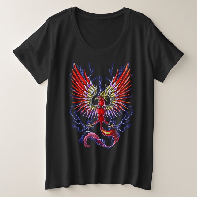 Camiseta Plus Size Criatura Criptide Thunderbird (Frente do Design)