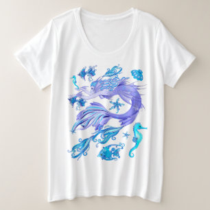 Camiseta Plus Size Criatura De Fada Roxa Sereia