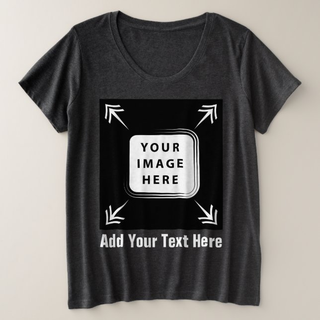 Camiseta Plus Size Crie Seus Próprios presentes personalizados de Mod (Frente do Design)