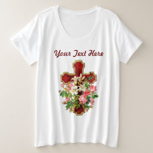 Camiseta Plus Size Cruz Floral