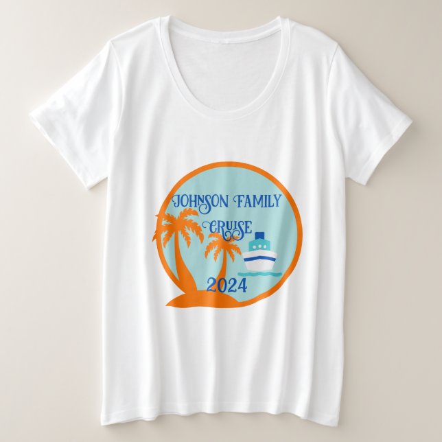Camiseta Plus Size Cruzeiro da Família Personalizada (Frente do Design)